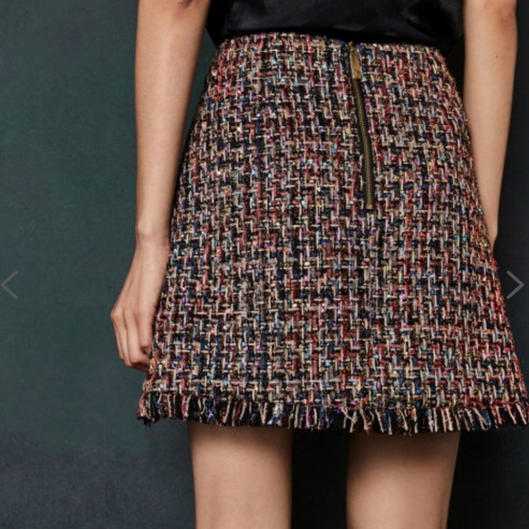 🍒NWT🍒 TED BAKER LORELAS TWEED BOUCLE MINI SKIRT - Picture 8 of 8